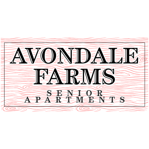 A logo for Avondale Farms Senior Apartments.